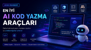 kodyazmabanner AI Tools Türkiye En iyi Yapay Zeka Araçları Rehberi Bu rehberde en iyi AI kod yazma araçlarını, özelliklerini ve avantajlarını detaylı şekilde inceleyeceğiz.